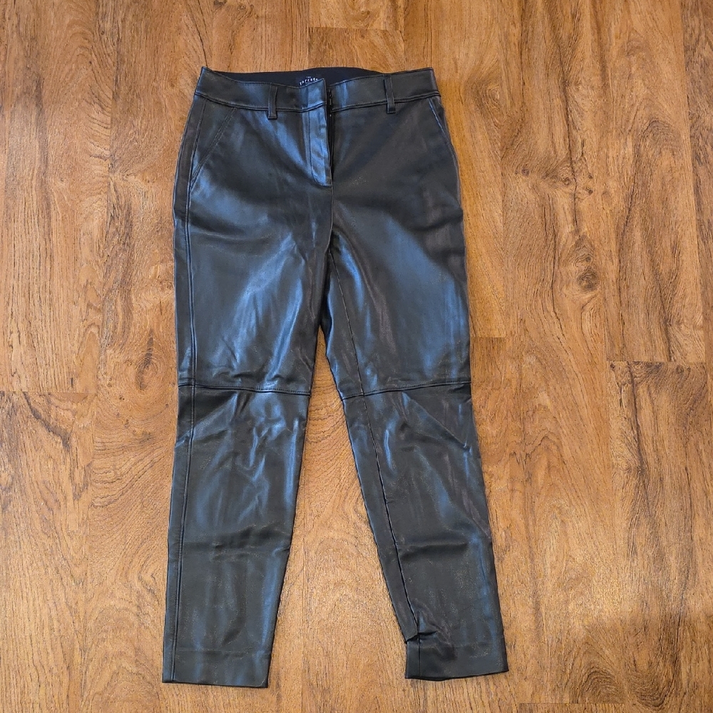 Whitw House Black Market Black Faux Leather Trousers